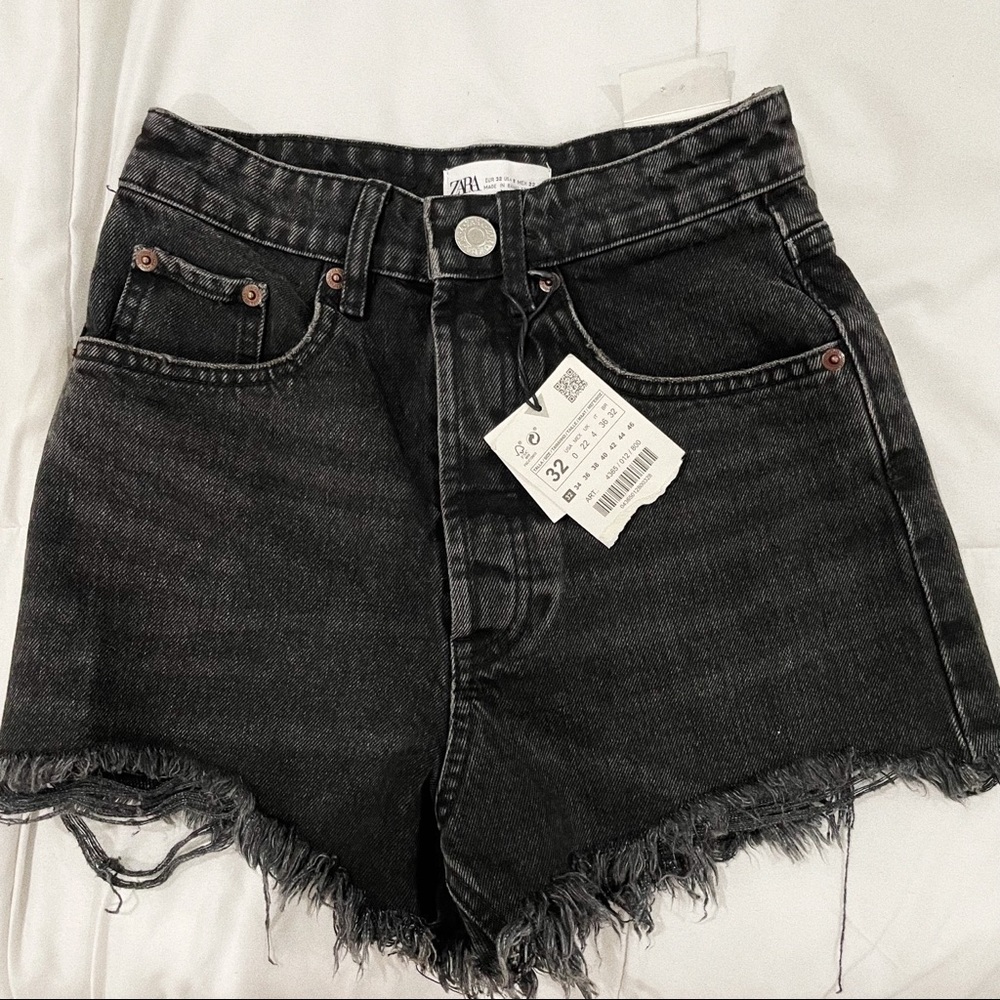 Zara Black Denim Shorts